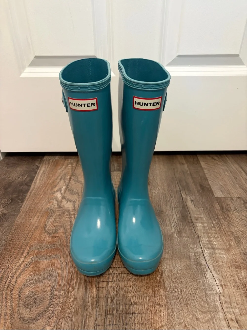 Hunter Kids Blue-Green Tall Rain Boots